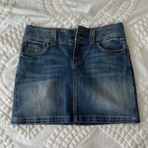 Red Engine Denim Mini Skirt